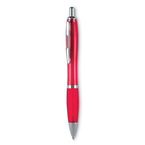 Plastové guľôčkové pero - transparent red