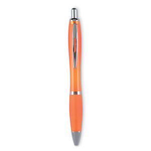 Plastové guľôčkové pero - transparent orange