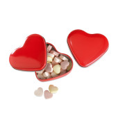 Sladké cukríky v plechovej krabičke - tvar srdca