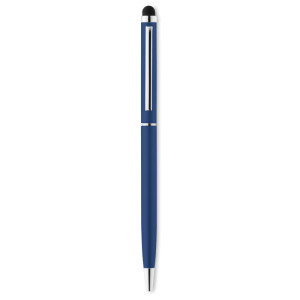Hliníkové guľôčkové pero s dotykovou špičkou - blue