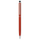 Hliníkové guľôčkové pero s dotykovou špičkou - red