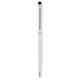 Hliníkové guľôčkové pero s dotykovou špičkou - white