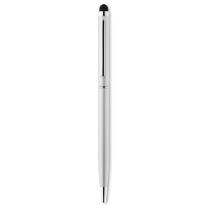 Hliníkové guľôčkové pero s dotykovou špičkou - matt silver
