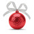 Reproduktor - vianočná guľa - farba red