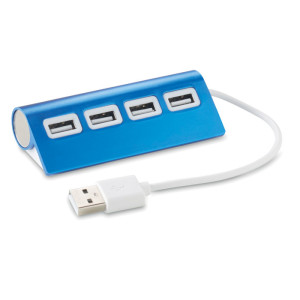 4 portový USB hub - blue