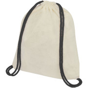 Oregon šnúrový batoh z bavlny  s farebnou šnúrkou