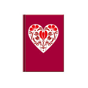 Notes mini – folk srdce červený